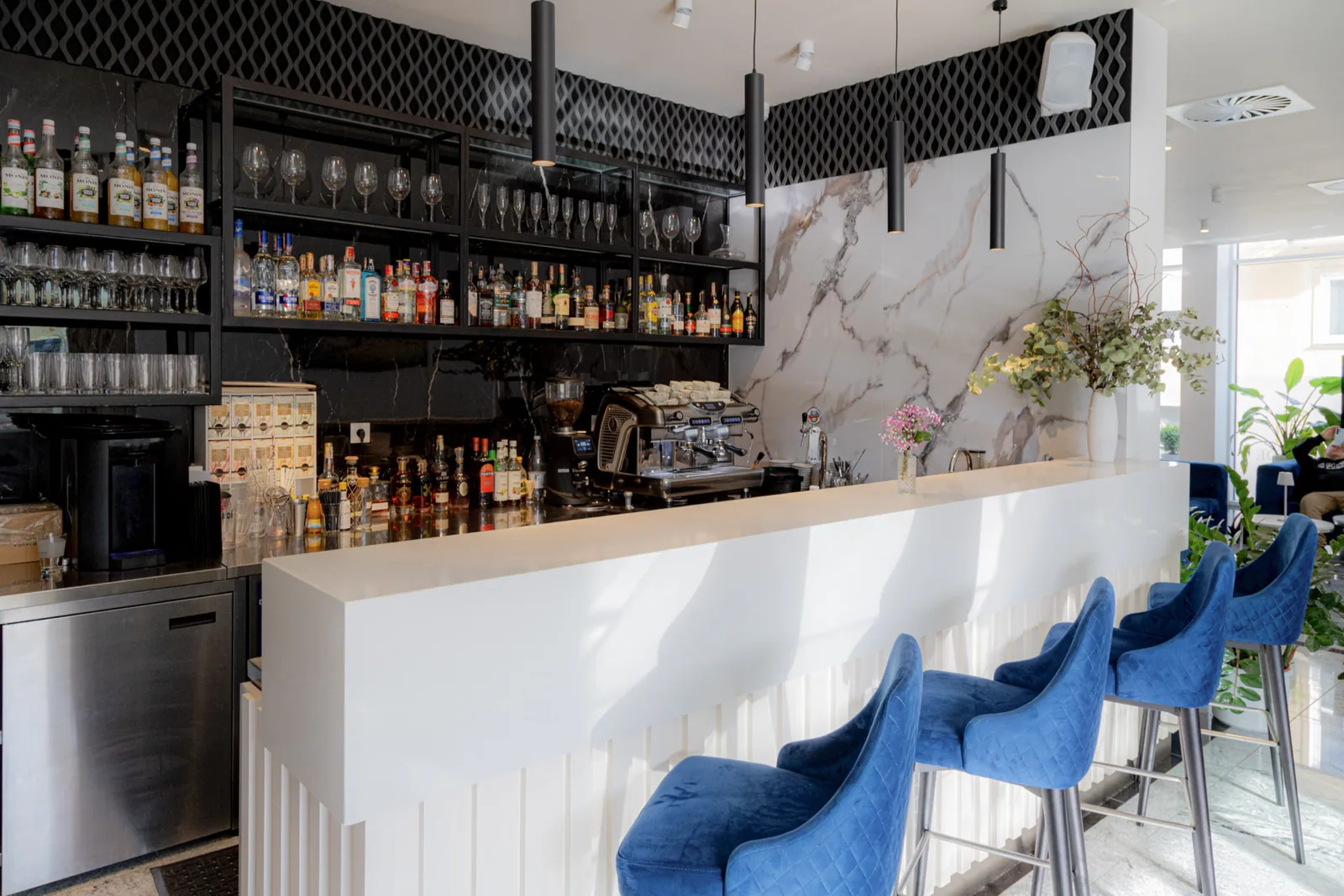 Hotel bar and lobby