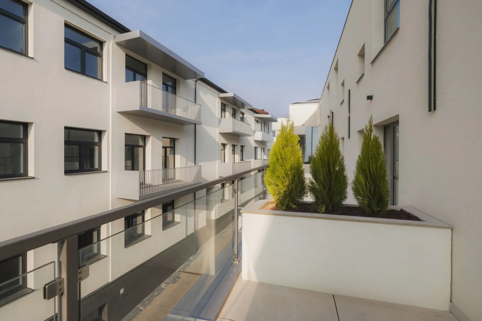 Courtyard and balconies
