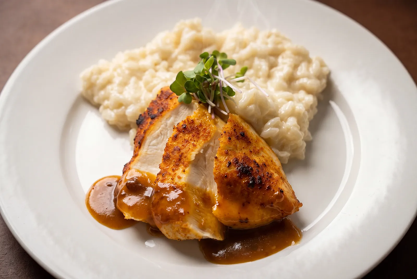 Chicken breast with risotto